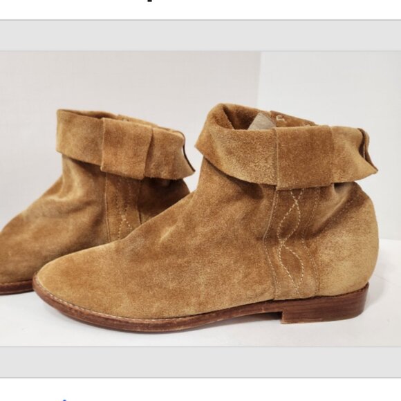 Joie Pinyon Western Boho Suede Pull On Ankle Booties - Picture 6 of 15